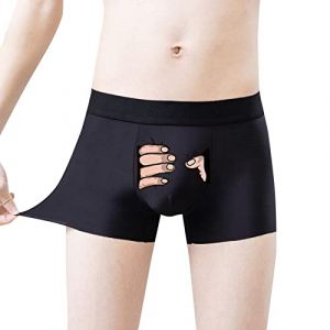 Générique Calecon Boxer Homme Pas Cher Calecon Personnalisé sous-vêtement Sexy Trunks Shorts Shorty pour Homme Respirant Doux Taille Basse Caleçons de Fantaisie Caleçon Homme Sexy (Luranunuy, neuf)