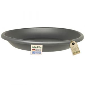 MePla Soucoupe de pot de fleurs Cilindro - Soucoupe ronde en plastique - Jardini&egrave;re r&eacute;sistante aux intemp&eacute;ries - R&eacute;sistant aux UV - Diam&egrave;tre 58 cm (int&eacute;rieur : diam&egrave;tre 42,5 cm) - Anthracite (Heimwerkercenter, neuf)