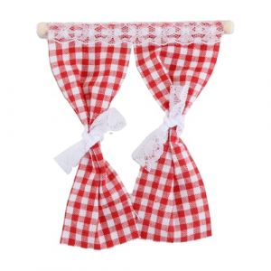 Durlo Miniatures pour maisons de poup&eacute;es et maisons de P&egrave;re No&euml;l secret ou ch&egrave;ques-cadeaux DIY Rideau miniature du monde 11,5 x 12,5 cm Rouge (Durlo, neuf)