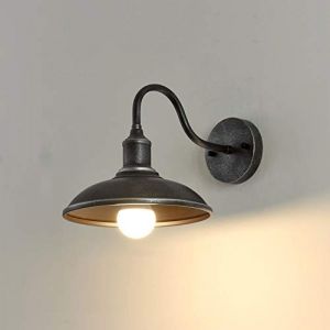 Wylolik Applique murale industrielle rétro rétro en col de cygne pour lampe de porche Éclairage de garage extérieur Éclairage de dôme Applique murale en bronze vieilli Fixture en aluminium moulé sous (Source store, neuf)