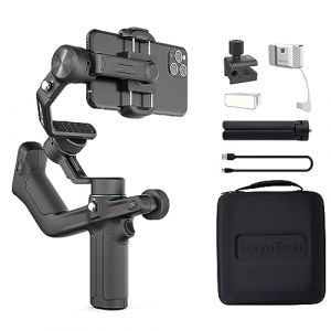 Feiyu SCORP Mini-P Kit [Officiel] Stabilisateur Smartphone, Stabilisateur 3 Axes pour iPhone/Android, VLOG, Youtube & TikTok Vid&eacute;o avec Underslung Rear Grip - Noir (FeiyuTech France Officiel, neuf)