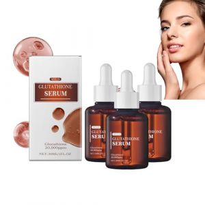 Sérum au glutathion avec 20 000 ppm de glutathion et de peptides, base de maquillage perfectrice de pores, revitalise le teint, réduit les taches brunes, uniformise l'éclat du teint (3 bouteilles) (WUHANSHIBOHEMAOMAOYIYOUXIANGONGSI, neuf)