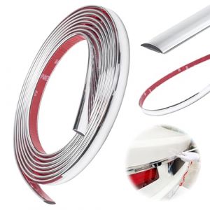 Bande décorative chromée autocollante universelle pour voiture, carrosserie, fenêtre, décoration extérieure - 6 mm x 5 m (Issimober, neuf)
