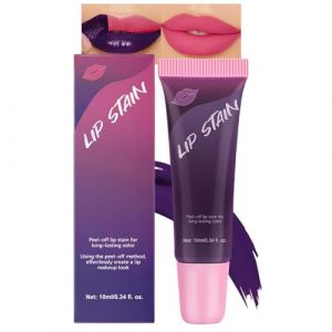 Gloss à lèvres Peel Off - Rose fluo - Tatouage magique - Mat - Amovible - Non collant et non transféré - Durable et imperméable - Rouge à lèvres liquide hautement pigmenté pour femme (EONFAVE BEAU, neuf)