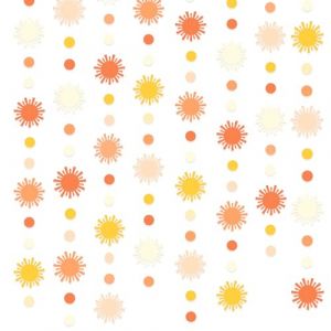 D&eacute;corations de f&ecirc;te Soleil, Guirlande Papier de Soleil Boh&egrave;me &agrave; Pois R&eacute;tro Orange D&eacute;grad&eacute; pour Anniversaire B&eacute;b&eacute; Bapt&ecirc;me Mariage Hippie Boho &Eacute;t&eacute; Anniversaire D&eacute;cor (MZY Co., Ltd, neuf)