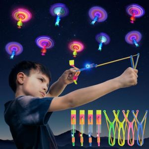 PQETBV 15 Pièces HéLicoptère Fronde Jouet, Jouets LED Lumineux Helicoptere, Lumineux Catapulte Volant Jouet, Jouets de Fronde de Fête pour Enfants Anniversaire (LUIS JAZIEL, neuf)