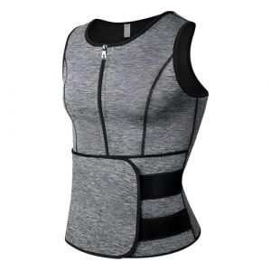 Gilet de Sudation Homme Sauna Néoprène pour Minceur Ceinture de Sudation Fitenes Sports Débardeur (Gris, XL) (FindPitaya, neuf)