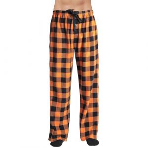 TOFOTL Pyjama Homme Pantalon Carreaux Polaire Chauffant Nuit Velours Jogging Grande Taille Pantalon Carreaux Rouge Coton Pyjama Adulte Bas Ecossais Chino Jogging Homme Coton Orange M (TOFOTL✈8-21 Jours Arrivent, neuf)