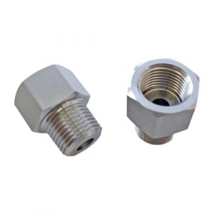 LDHNFBYV Raccord réducteur en Acier Inoxydable M10/14/20 1/8" 1/4" 3/8" 1/2" BSP NPT Femelle mâle, raccord de Tuyau, coupleur, manomètre Haute Pression(1l8 BSPP Female,1l8 NPT Male) (xushanshangmaogongsi, neuf)