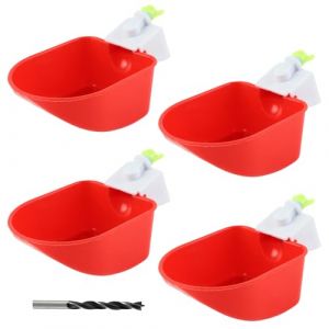 SacJkt Abreuvoir Poules, 4 Pièces Abreuvoir Poules Automatique Kit, Abreuvoir Volaille Automatique pour Tasses pour Poussins Cailles Canards Bird(9 X 10,5 Cm) (SmTech, neuf)