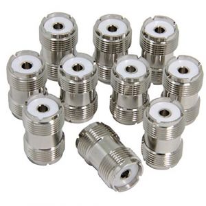 Coupleur connecteur UHF PL-259 Femelle vers connecteur UHF PL-259 Femelle, Adaptateur Coaxial Connecteur Coupleur pour CB radioamateur,antenne Radio (Lot de 10) (Ancable Euro Direct, neuf)