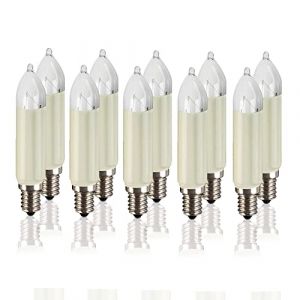 Hellum 905017 - Lot de 10 bougies de rechange 16 V, 7 W pour guirlande ou arc-boutant de 15 points lumineux - Pour sapin de No&euml;l - Pour int&eacute;rieur et ext&eacute;rieur - Ampoule E14, 16 V, 7 W, 47 lumens (Hellum Direkt, neuf)