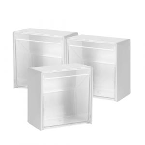 Zerodeko 3 pi&egrave;ces Bo&icirc;te Murale pour Cotons-tiges et Tampons Organisateur de Rangement Salle de Bain Support Mural pour Coton Lipstick et Boules de Coton Design Simple et Gain de Place (Joseph Xu, neuf)