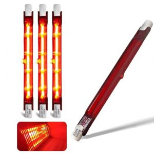 Ampoule Infrarouge 500W, Ampoule Lampe Chauffante R7s 500W 118mm, Lampe Halog&egrave;ne Infrarouge Dimmable, 230V Tubes Quartz Rubis pour Chauffage Heatmaster U3, Tubes de Patio 500LM, 10mm &Oslash;, Paquet de 4 (JHKEJI, neuf)