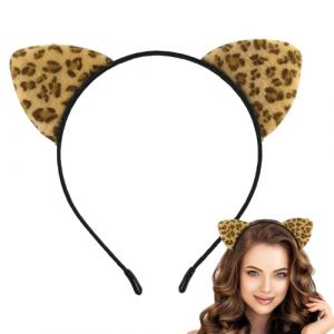 Yabauuop Bandana Chat Adulte | Accessoire D&eacute;guisement &Eacute;lastique L&eacute;opard Oreilles,Oreilles de Chat Femmes | Pour F&ecirc;tes Carnaval Cosplay Anniversaire R&eacute;unions Familiales C&eacute;l&eacute;brations Saisonni&egrave;res (breawk, neuf)