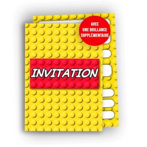 Edition Colibri Cartes d’invitation anniversaire enfant – Thème blocs de construction (jaune) – Lot de 10 cartes A6 – Invitation fête garçon et fille (Edition Colibri, neuf)