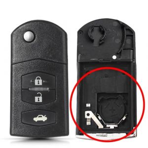 2/3 Coque de Télécommande Pliable pour Clé Porte-clés pour Mazda 2, 3, 5, 6, CX-7, CX-9, MX-5 avec Lame Non Coupée - Remplacement (3 Boutons) (1-top, neuf)
