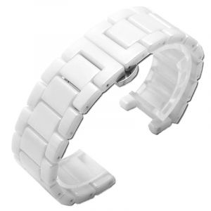 DKWOIS Bracelet en c&eacute;ramique concave 20 * 11mm 18 * 10mm 16 * 8m Compatible avec g-ucci omega GC Guess Dior Pasha bracelet &agrave; encoche hommes femmes accessoires de bracelet de montre(WHITE,20.11mm) (zhilirongxiang, neuf)