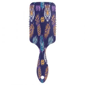 Brosse à cheveux avec coussin d'air, motif feuilles d'ananas, tigre pour cheveux épais et démêlants antistatiques (DEJESJ, neuf)