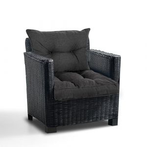Best Wool Coussin Salon de Jardin Exterieur en Rotin 60x60 + 60x40 – Coussin de Chaise – Coussin d’Assise et Dossier pour Mobilier en Rotin – Polypropylène de Haute Qualité (Wool-Stam, neuf)