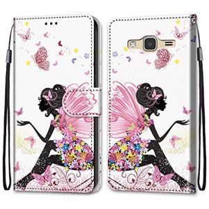 nancencen Coque Compatible avec Samsung Galaxy J3 2016, Flip &Eacute;tui Housse Wallet Fente pour Carte Case - Papillon (Nancen, neuf)