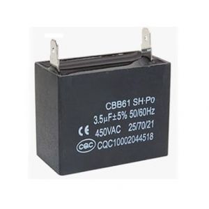 Condensateur CBB61 avec 2 connecteurs 3.5 uF 450V 25/70/21. Condensateur de Démarrage fr moteur 1 Pièce. (3,5μF) (Synn53, neuf)