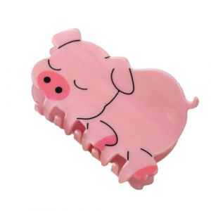 Pince &agrave; cheveux dinosaure chic en forme de cochon - Accessoire &eacute;l&eacute;gant en acrylique - Accessoire d&eacute;coratif pour f&ecirc;te au quotidien - Pince &agrave; cheveux en forme de cochon (zykej, neuf)