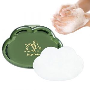 Feuilles de savon de voyage - 50pcs/bo&icirc;te tranches de savon en papier portable, feuilles de savon &agrave; fente moussantes pour le nettoyage en plein air, voyage pour le camping, la randonn&eacute;e, le (nansyuto, neuf)