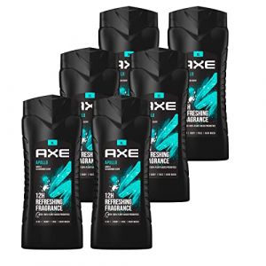 AXE - Gel douche et Shampooing 3-en-1 - Apollo 400 ml - Pack économique 6 x 400 ml (Sibashop, neuf)
