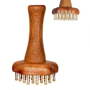 Brosse m&eacute;ridienne en laiton - Outil de massage professionnel ergonomique pour le dos, les fesses, le visage, les jambes, le cuir chevelu, le ventre, les cuisses, les pieds (yiyuxa, neuf)