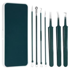 7 Pi&egrave;ces Extracteur Comedon Point Noir, Pince Tire Comedon Professionnel, Pince &agrave; Points Noirs, Pimple Extractor en Acier Inoxydable avec Boite, pour Acn&eacute;, Milia et Autres Impuret&eacute;S de La Peau (jiayongrui, neuf)