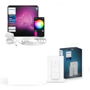 Philips Hue White and Color Ambiance, Kit de base ruban LED Lightstrip 3 m&egrave;tres Smart LED pour l'int&eacute;rieur - 1 pack - Contr&ocirc;le avec Hue App + T&eacute;l&eacute;commande (Luzern, neuf)