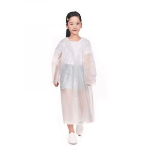Enfant Poncho Pluie, Combinaison de Pluie Imperméable pour Filles Garçon, EVA Manteau de Pluie Vêtements de Pluie à Capuche, Enfants Cape de Pluie Veste de Pluie Pour Alpinisme Randonnée (Blanc) (Tatency, neuf)