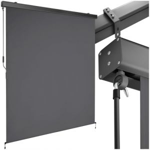 tectake® Store banne Vertical avec Manivelle, Multi-Fonction Store Vertical Enroulable Brise Soleil Brise Vue Jardin Brise Vue Balcon Opaque en Acier laqué époxy - Noir, 160 x 250 cm (TECTAKE FRANCE SAS, neuf)