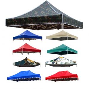 Toile de Rechange pour pavillon tonnelle Tente Toit de Remplacement Gazebo de Jardin Tissu Polyester Haute densité, Anti-UV 50+ pour Jardin, Terrasse, Marché Pavillon (Camouflage,2X2M(6.5'x6.5')) (LFUK3, neuf)