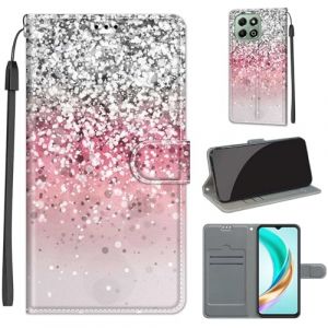 SIENIANLINE Coque pour Honor X6a / X6b / X6c Coque [Housse en Cuir PU Premium] [Etui &agrave; Rabat] [Pochette de Portefeuille], &Eacute;tui de Protection pour Honor X6b -Rose (DIKAS, neuf)