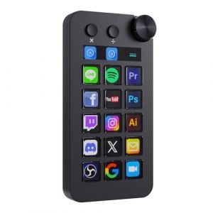 Basicolor N1 3-in-1 Stream Controller Deck,Professional Macro Keypad with 15 Animated LCD Keys,Knob&Display,Doubles as Numpad&Calculator for Streaming&Productivity(Win10+/Mac14.0+)-Black (BasicolorTech HK Limited, neuf)