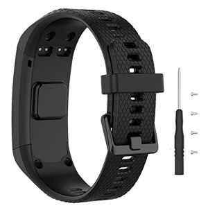 BoLuo Watch Bracelet Compatible avec Garmin Vivosmart HR,Bracelets de Montre,Silicone Bande Sport Remplacement avec fermoir Réglable Sangle pour Garmin Vivosmart HR Watch Accessories (noir) (BoLuo, neuf)