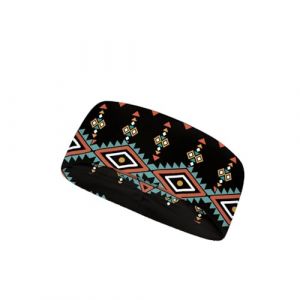 Srengjodk Bandeau aztèque pour femme amérindienne pour femme, bandeau de sport élastique doux, style bohème, bandeau d'entraînement rétro, noir (宜昌市壹淼萨旭商贸有限公司, neuf)