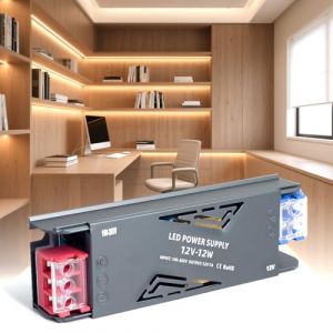 SUCIKORIO Transformateur 220V 12V 12W 1A, Alimentation LED Driver 12V 12W Ultra Fin LED Transfo Alimentation à Découpage Convertisseur De Tension AC à DC Transfo Pour Ruban LEDs Intérieur (Darmoo, neuf)