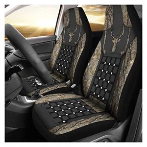 456 2Pcs Housse De Siege Voiture Dr&ocirc;le De Chasse Aux Animaux Cool Buck Camo Couverture De Si&egrave;ge De Voiture Universel Housse De Sieges Auto pour Homme Femme Cadeau, 52x339cm (shanxinanuozhengshangmaoyouxiangongsi, neuf)