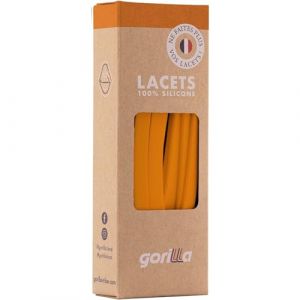 Gorilla - Lacets Elastiques Adultes et Enfants Plats et Larges - Gagnez du Temps, Adieu les N&oelig;uds Bonjour le Confort - Autobloquants Ultra R&eacute;sistants - 110 cm x 7 mm (Lacets Gorilla, neuf)