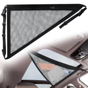 mongtsamz Filet Rangement Voiture Toit, Universel Filet de Rangement pour Toit Voiture Organiseur Sac Triangle Filet de Rangement pour Voiture Van SUV Filet Coffre Voiture, Noir, 70x50cm (MiTSHOP, neuf)