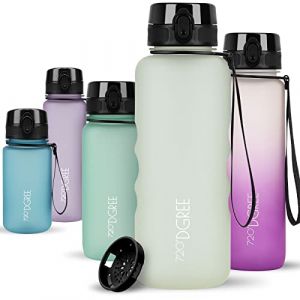 720&deg;DGREE Gourde 1,5l &ldquo;uberBottle&ldquo; +Tamis &agrave; Fruits, softTouch - Sans BPA, Anti-fuite - Bouteille d'Eau XL - Water bottle, Bidon id&eacute;ale pour Sport, Gym, Randonn&eacute;e, Camping, Universit&eacute;, Yoga, Travail (Kaave, neuf)