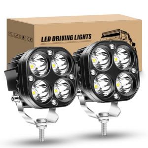 RIGIDON 2 Pcs Carré Phare de travail led, 3 pouces 40W 12V 24V Feux de travail led longue portée, Projecteur led voiture Spotlights pour 4x4 offroad camion SUV ATV tracteur bateau, 6000K Blanc (JIANDAO, neuf)