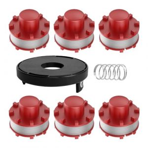Bobine de fil de rechange pour débroussailleuse Einhell GE-CT 36/30 Li E Solo AGILLO 36/255 BL AGILLO 18/200, 8 m x 2 mm pour coupe-bordures Einhell 3405096 (6 bobines + 1 couvercle + 1 ressort) (captaintowl, neuf)