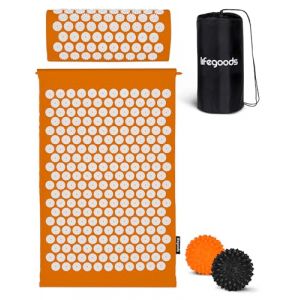 LifeGoods Tapis d'acupression avec coussin - Tapis de presse sans fil - Tapis d'acupression - Tapis d'acupression - Tapis d'acupression - Tapis de massage - Dos - Tapis à picots - Tapis Fakir - Tapis (LifeGoods Group, neuf)