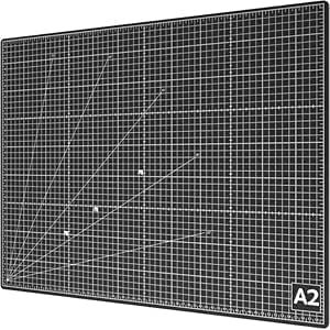 ACROPAQ Tapis de Decoupe A2 Noir - Auto-R&eacute;parateur, A2 (60 x 45 cm), 5 Couches de protection pour vos meubles, Avec grilles et rep&egrave;res d'angle sur les deux faces - Tapis de Bricolage, Tapis decoupe (Acropaq, neuf)
