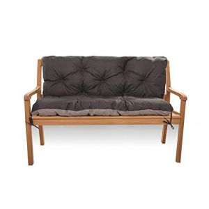 Coussin d'assise pour balancelle hollywoodienne - Banc avec dossier - Coussin de balançoire de jardin - Coussin de banc d'extérieur (120 x 60 x 50, noir) (setgarden, neuf)
