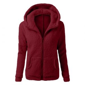 Vetement Femme Hiver Veste Polaire à Capuche Zippé à Manche Longue Pull Avce Poche Manteau Chic Et Elegant Chaud Sweat Pas Cher Hoodie Y2K, Polaire Veste Femme, Sweat à Capuche Chaud Laine Zippé Top (Zhiyao(Exclusif à 50%-80% réduction), neuf)